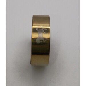 Mens Gold Horse Engraved Stainless Steel Ring Fashion Band U.S Size 9.5